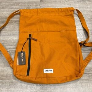 Made Free canvas backpack/ cinch sack